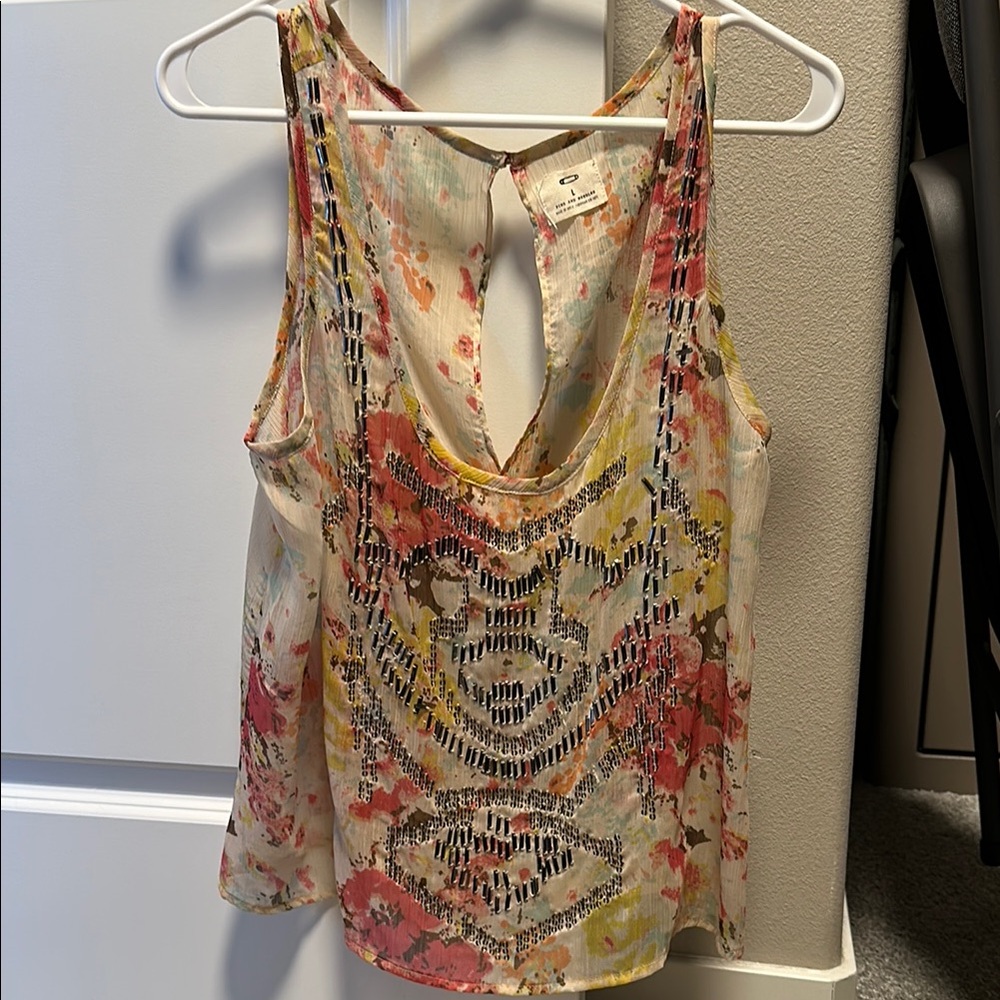 Anthropologie Women's Sheer Tank Top